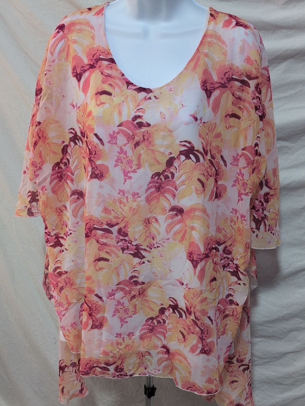 Simply Noelle Pink and Yellow Floral Tunic Top